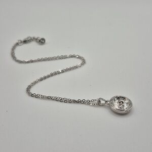 Ted Baker Kenzii Big Button Swarovski Crystal Silver Necklace